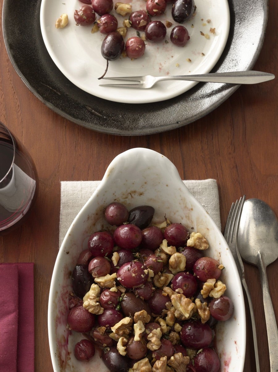 RosemaryandBalsamicRoasted Grapes and Olives Recipe